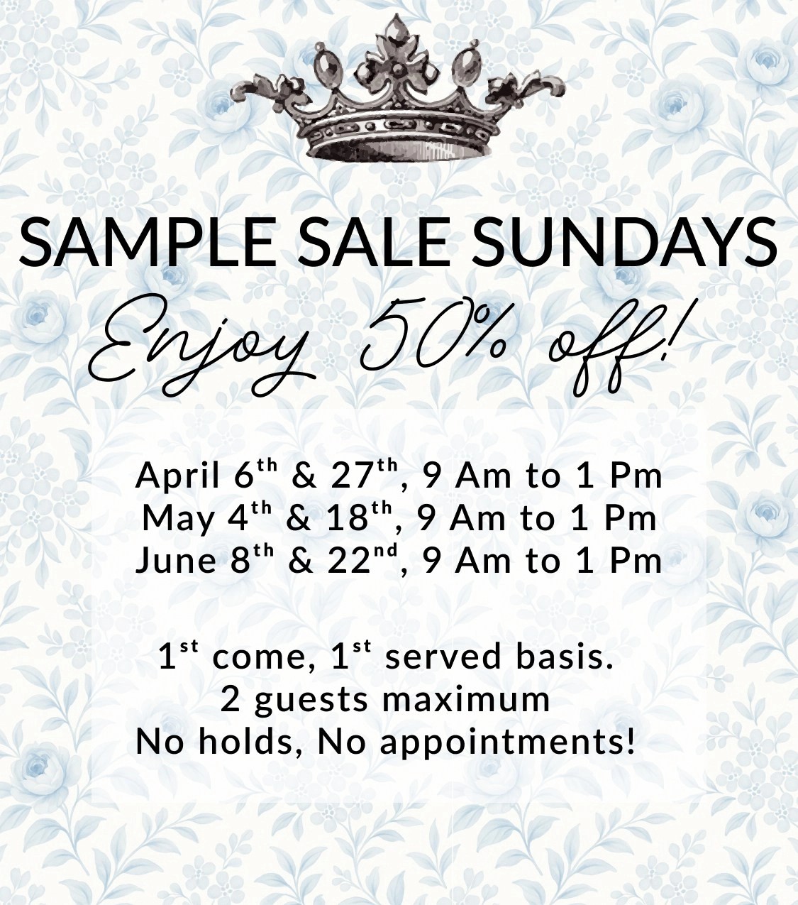 Sample Sale Sundays event banner Mobile